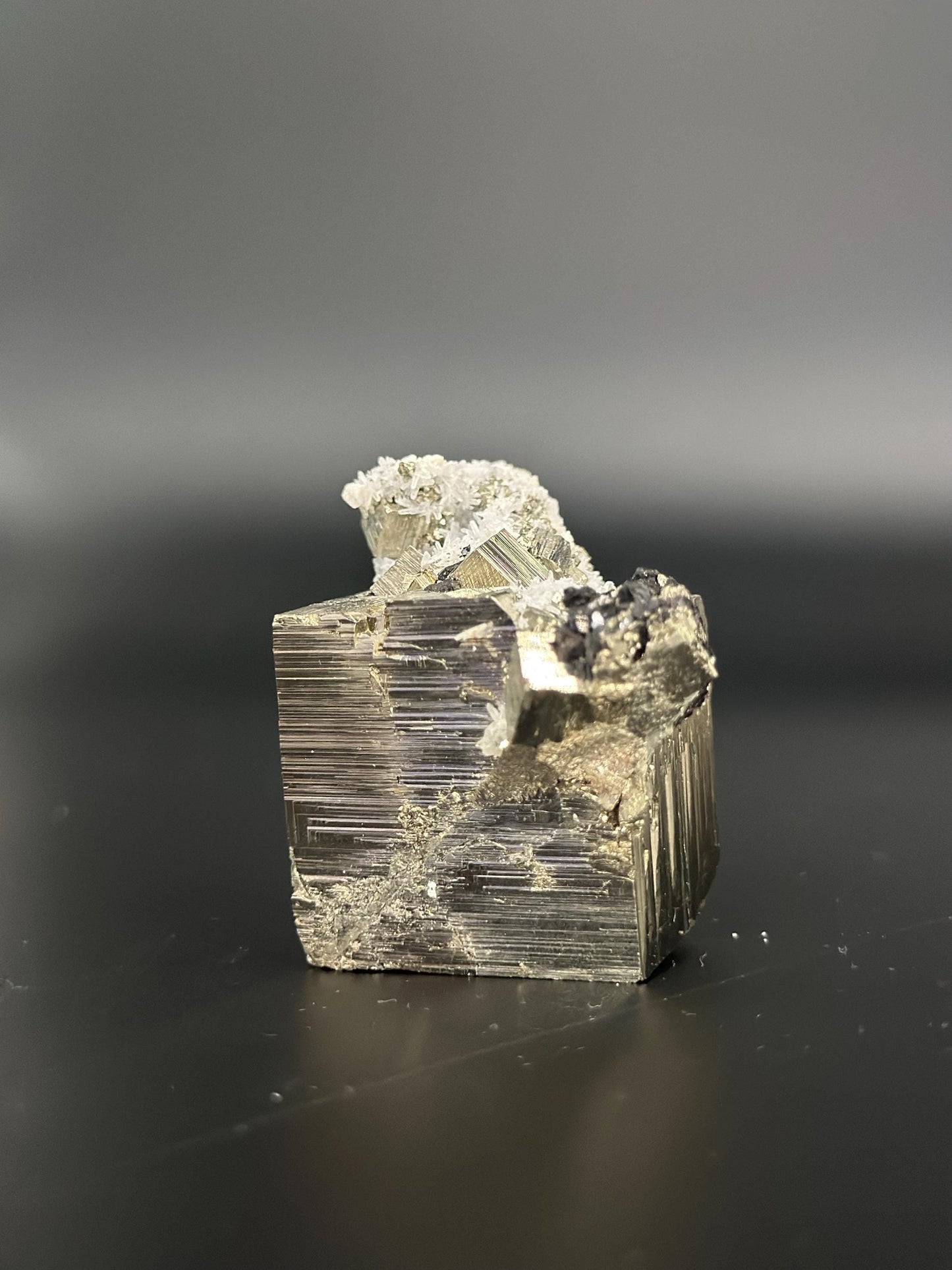 Raw Pyrite Cluster – Black Tourmaline & Quartz, Energy Shielding Stone