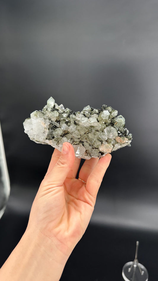 Forest Epidote with Quartz Cluster – Raw Healing Crystal