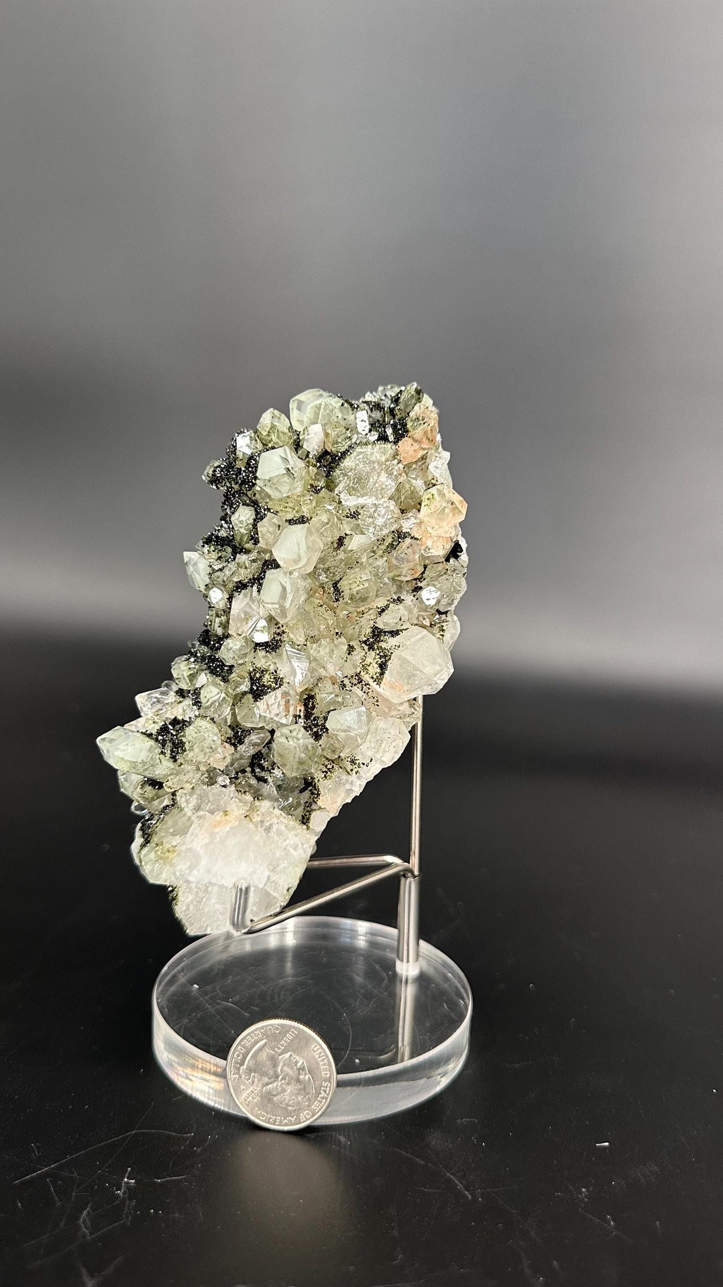 Forest Epidote with Quartz Cluster – Raw Healing Crystal