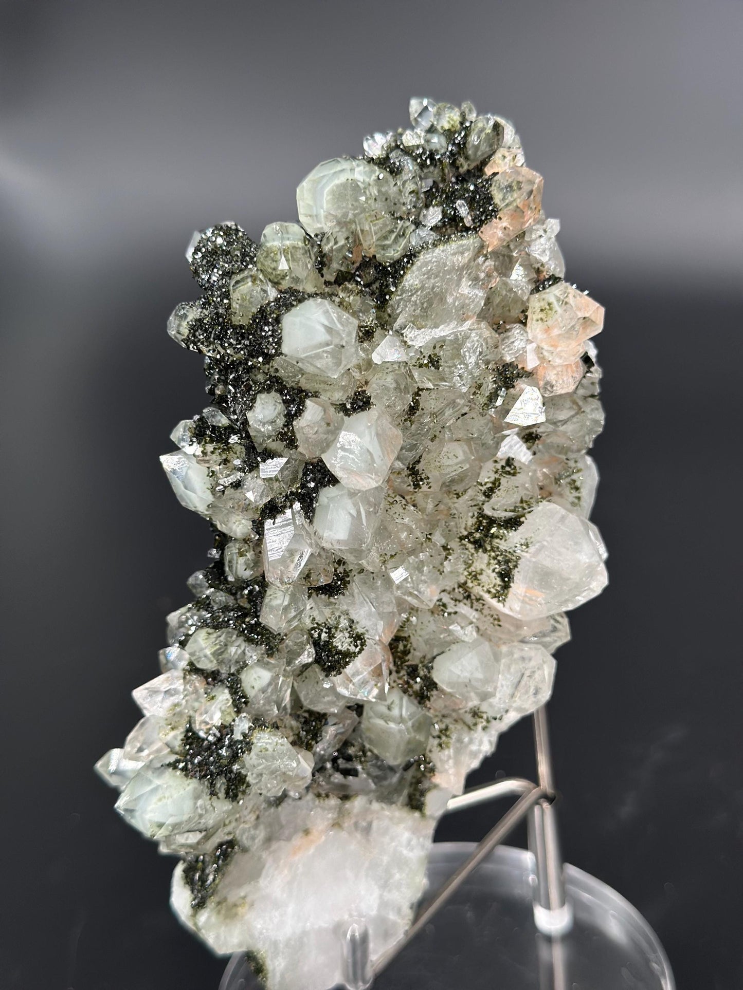 Forest Epidote with Quartz Cluster – Raw Healing Crystal