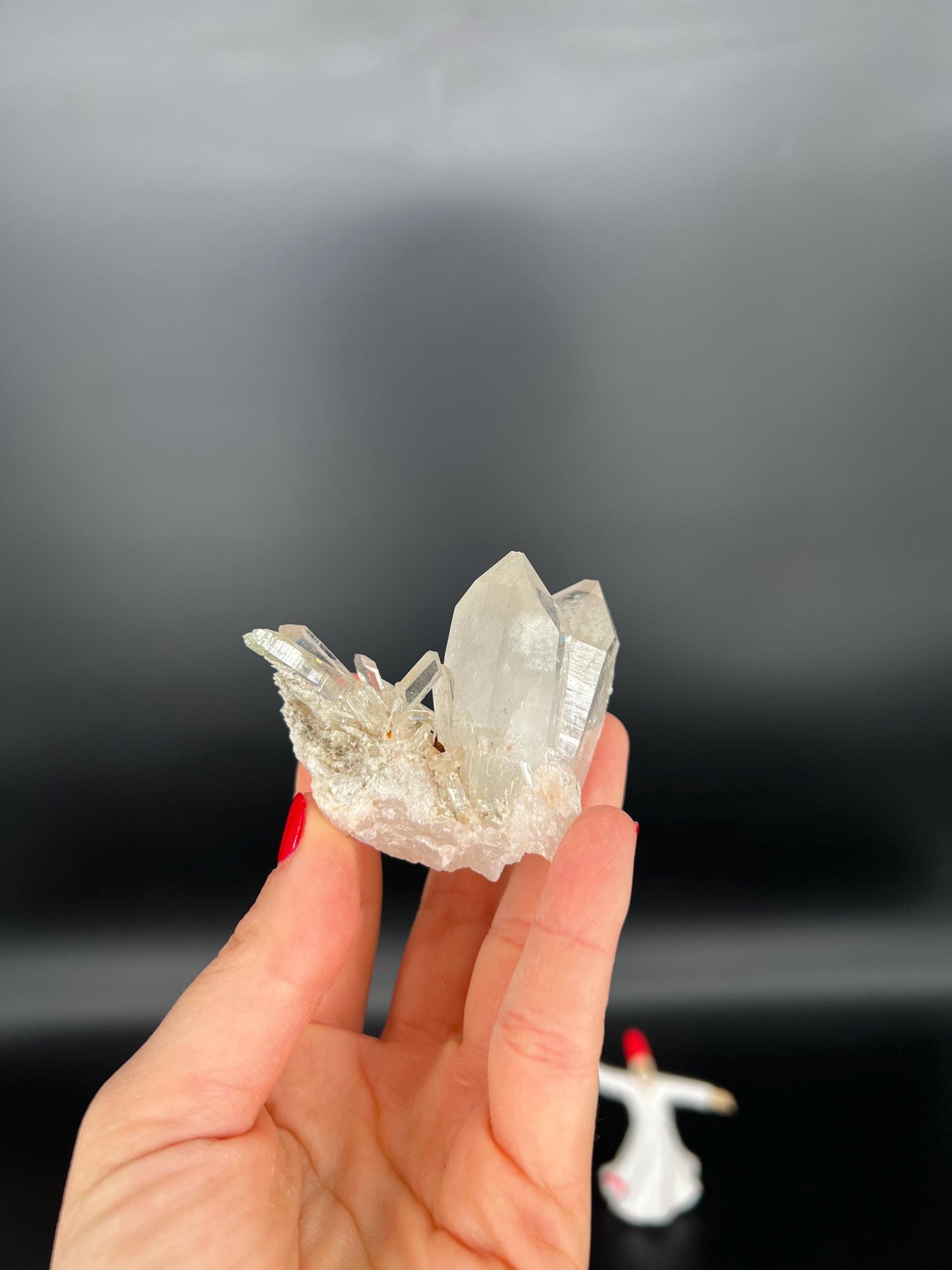 Himalayan Quartz Crystal Cluster miniature Raw Multi-Terminated | High Vibration Stone of Clarity & Divine Light