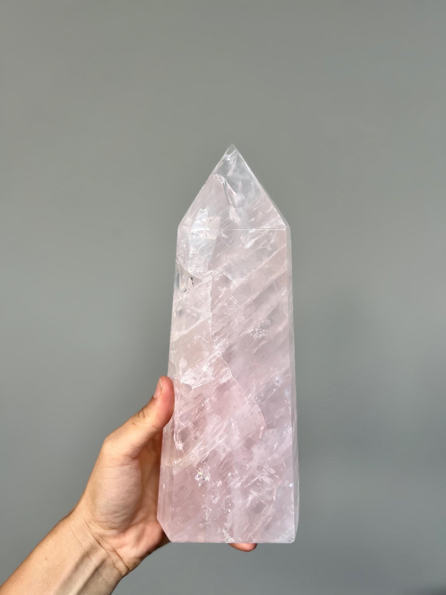 Large Rose Quartz Tower | Heart Chakra Healing Crystal, 8.5 inch