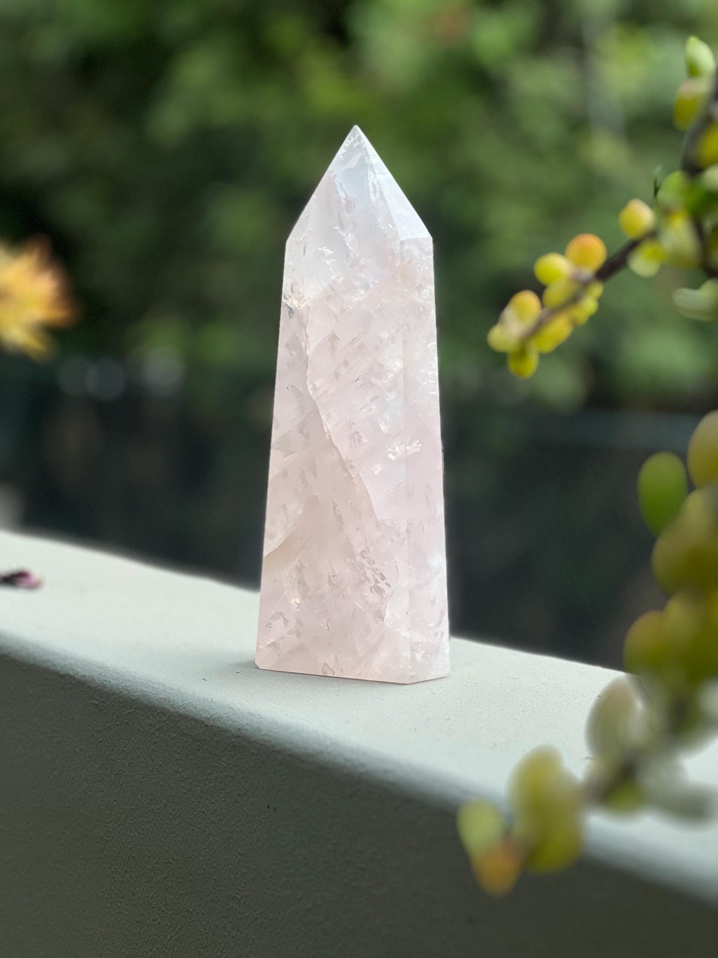 Large Rose Quartz Tower | Heart Chakra Healing Crystal, 8.5 inch