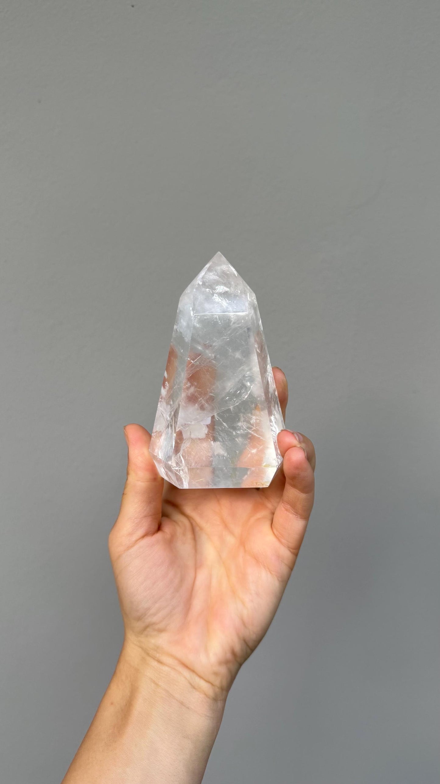 Clear Quartz Tower Natural Polished Crystal Point for Manifestation Energy Amplification and Meditation Decor