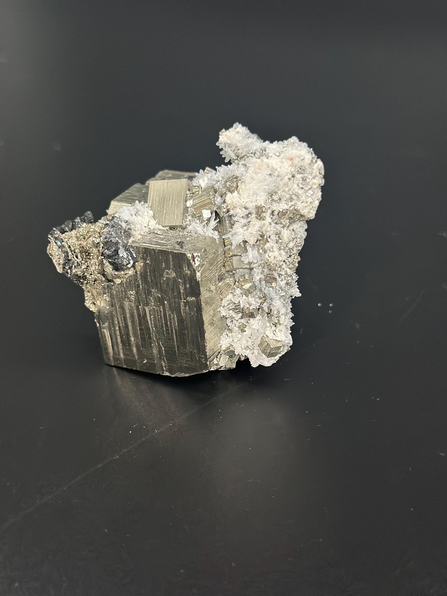 Raw Pyrite Cluster – Black Tourmaline & Quartz, Energy Shielding Stone