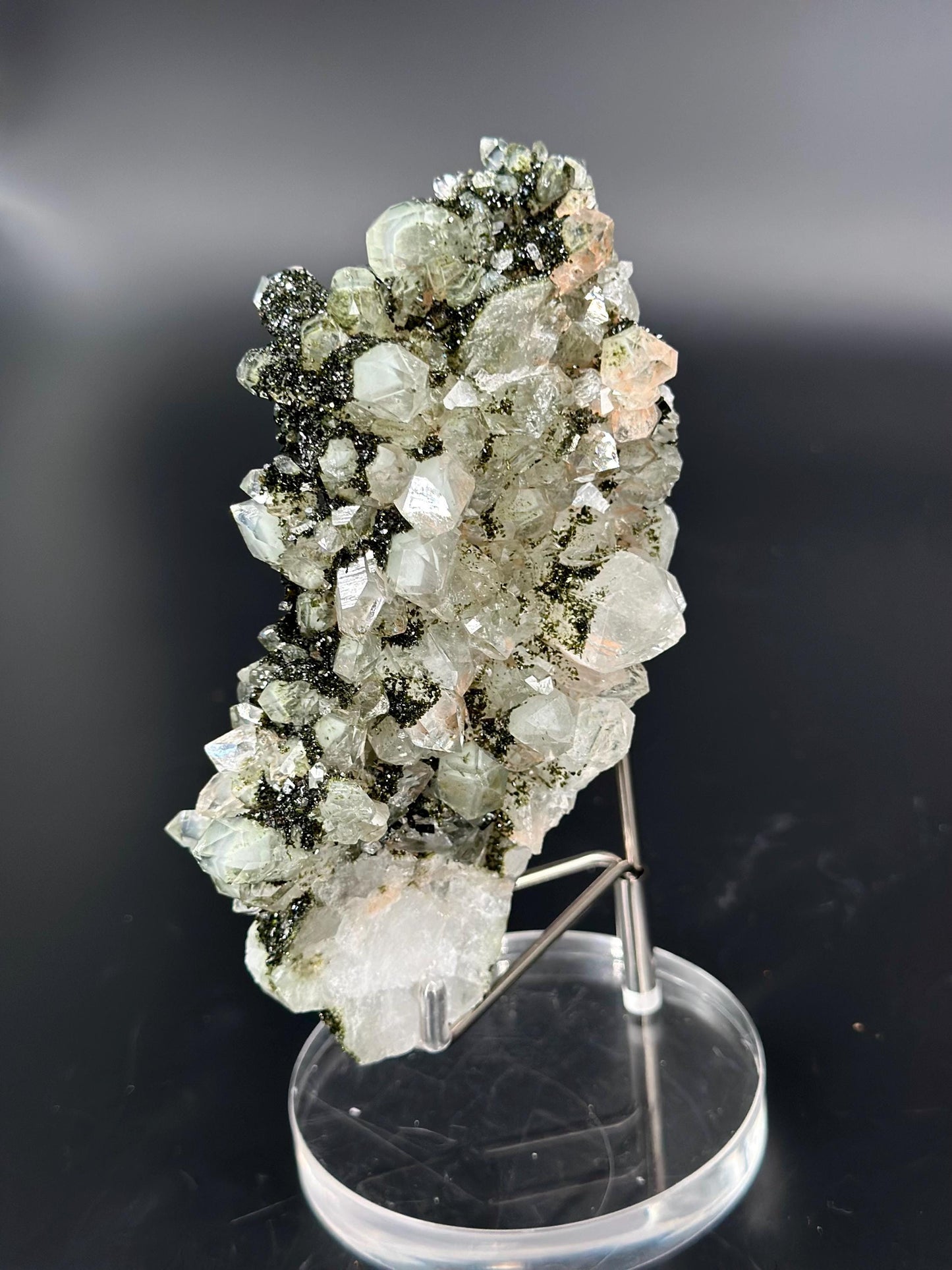 Forest Epidote with Quartz Cluster – Raw Healing Crystal