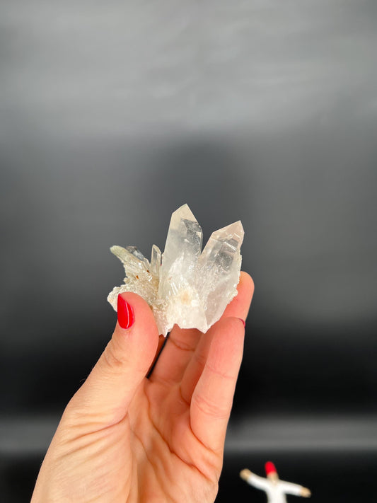 Himalayan Quartz Crystal Cluster miniature Raw Multi-Terminated | High Vibration Stone of Clarity & Divine Light