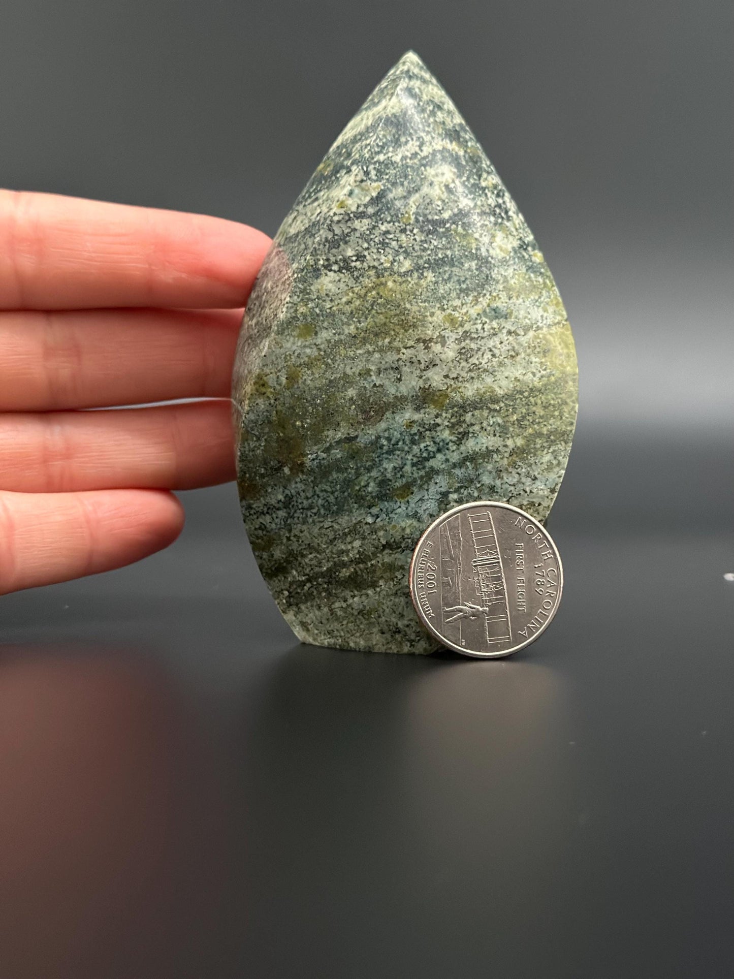 Green Jasper Flame | Grounding Crystal for Heart Chakra, Earth Healing, Focus & Balance | Root Chakra Support