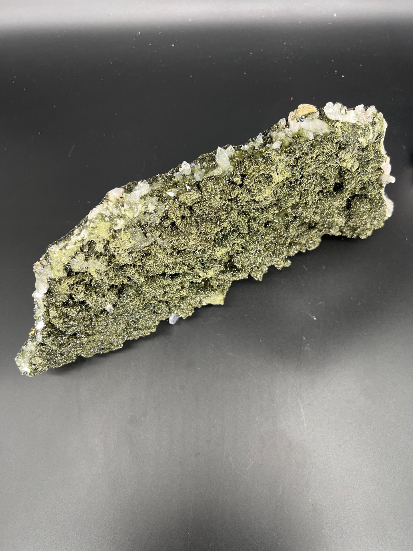 Raw Forest Epidote Cluster | Heart Healing Crystal | Nature Spirit Stone | Emotional Release & Growth | Natural Green Crystal Display