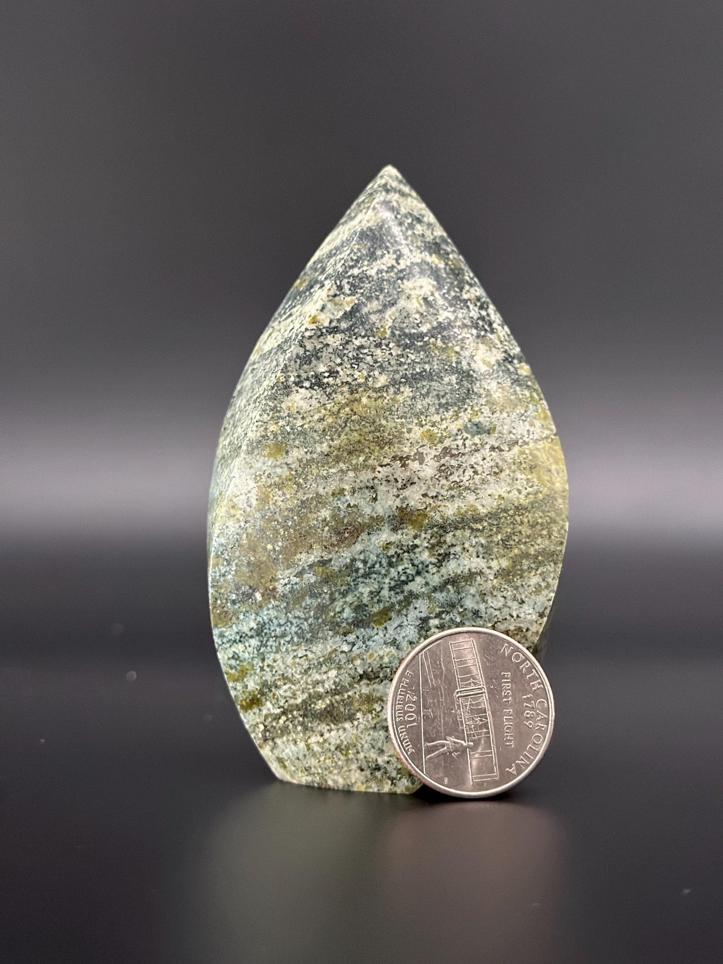Green Jasper Flame | Grounding Crystal for Heart Chakra, Earth Healing, Focus & Balance | Root Chakra Support