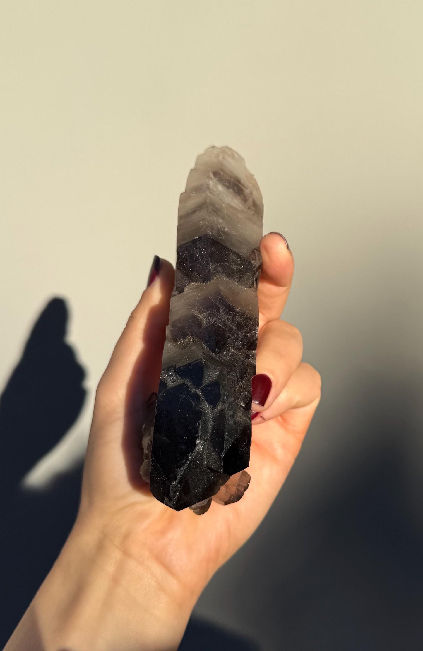 Elestial Smoky Quartz Cluster with Golden Inclusions – Protective Healing Crystal for Shadow Work & Transitions