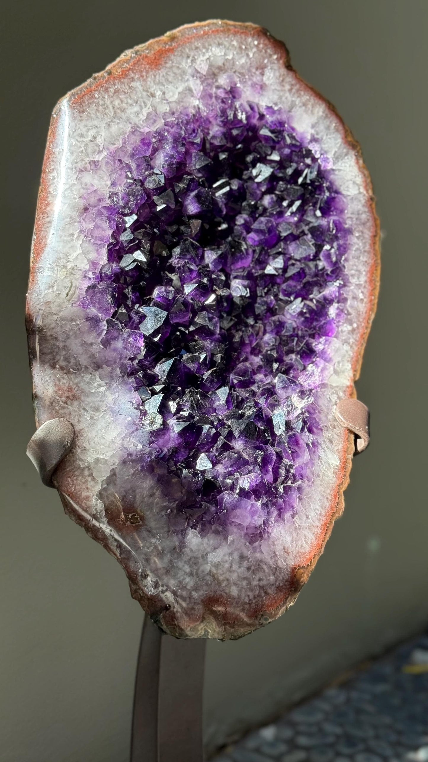 Celestial Portal – Natural Amethyst Geode Mirror for Mystics & Healers