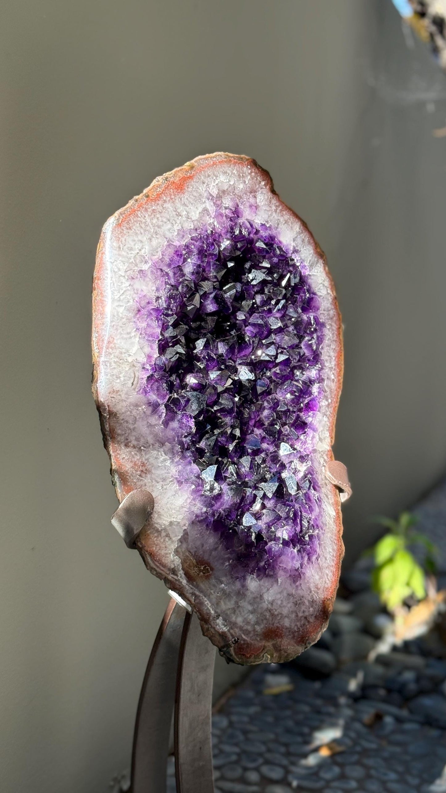 Celestial Portal – Natural Amethyst Geode Mirror for Mystics & Healers