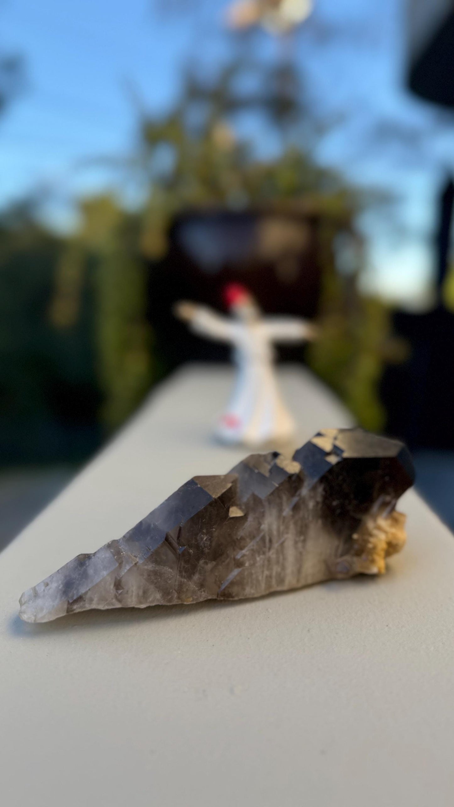 Elestial Smoky Quartz Cluster with Golden Inclusions – Protective Healing Crystal for Shadow Work & Transitions
