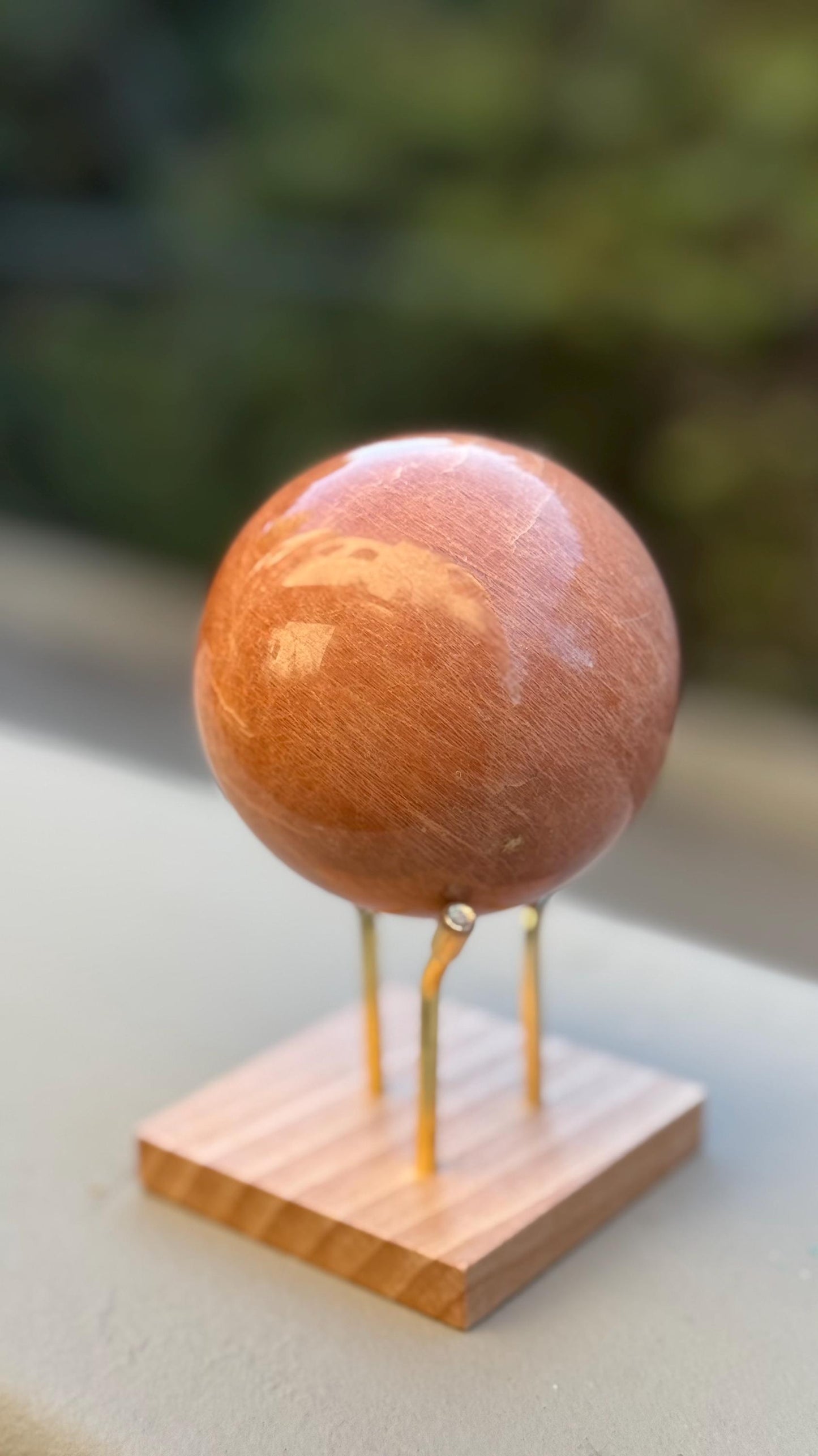 Peach Moonstone Sphere • Divine Feminine Crystal for Emotional Healing & Intuition Womb Wisdom , Lunar Altar Stone