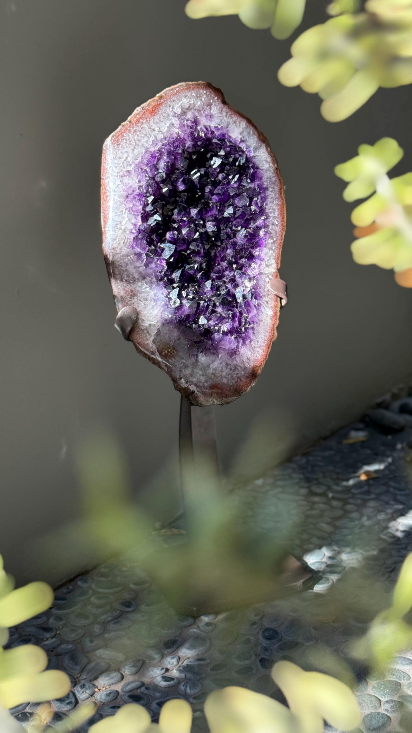 Celestial Portal – Natural Amethyst Geode Mirror for Mystics & Healers